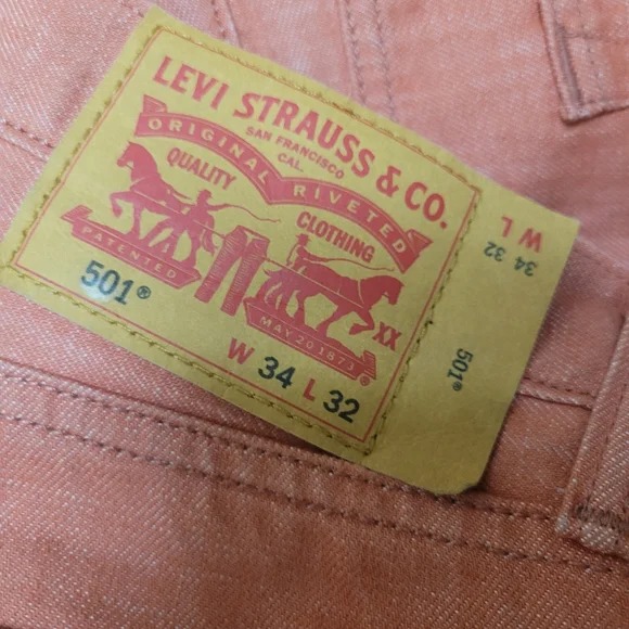 Levi's 501 Slim Fit Selvedge Jeans White Oak Cone Denim Men's Size W34 L32